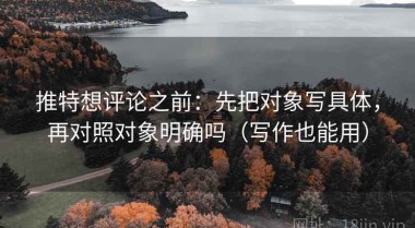 推特想评论之前：先把对象写具体，再对照对象明确吗（写作也能用）