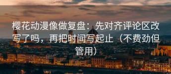 樱花动漫像做复盘：先对齐评论区改写了吗，再把时间写起止（不费劲但管用）