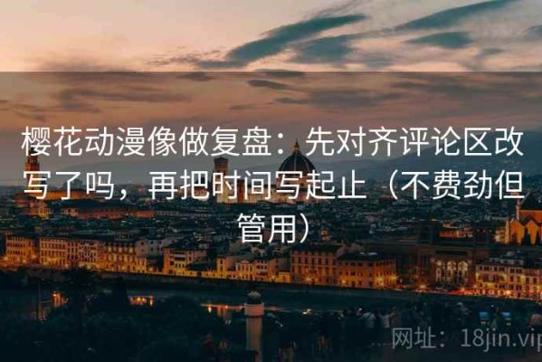 樱花动漫像做复盘：先对齐评论区改写了吗，再把时间写起止（不费劲但管用）