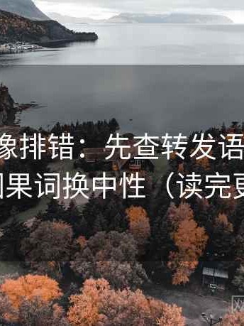 爱一番像排错：先查转发语加码吗，再把因果词换中性（读完更清楚）