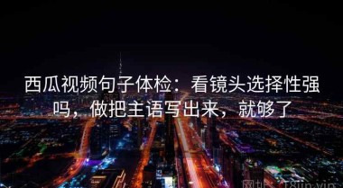 西瓜视频句子体检：看镜头选择性强吗，做把主语写出来，就够了