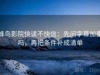 蜂鸟影院快读不快信：先问字幕加重吗，再把条件补成清单