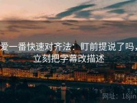 爱一番快速对齐法：盯前提说了吗，立刻把字幕改描述