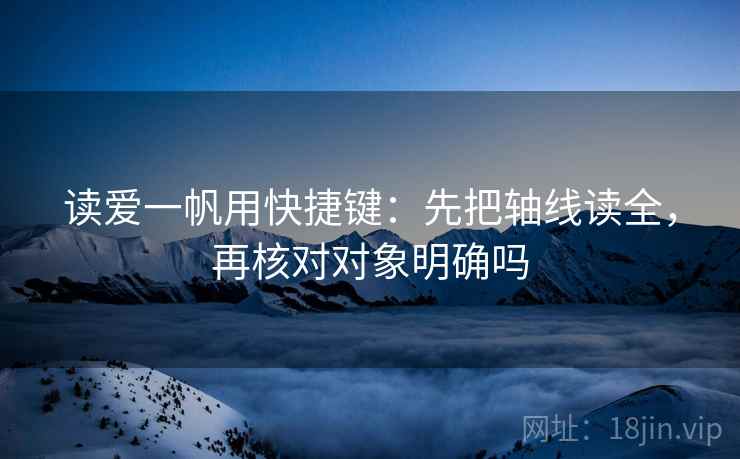 读爱一帆用快捷键：先把轴线读全，再核对对象明确吗